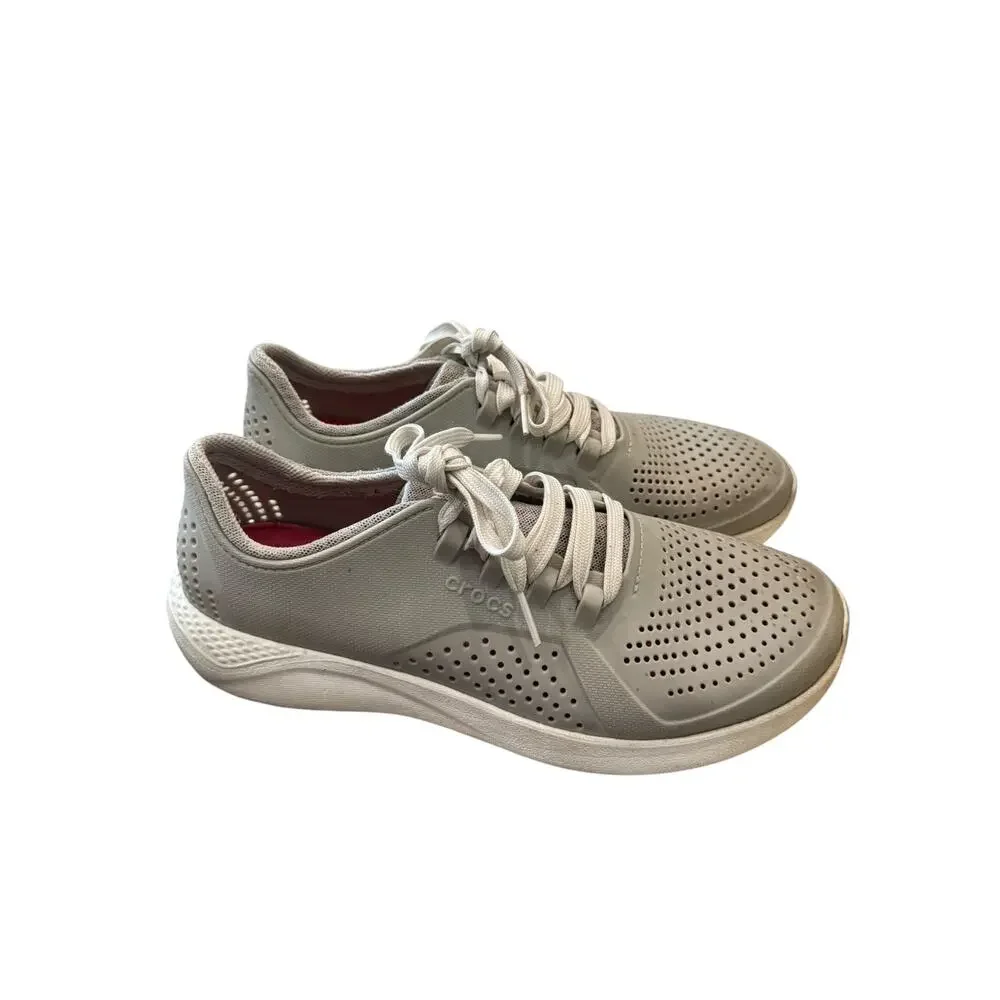 Crocs LiteRide Pacer Gray Lace Up Sneakers Women’s 11 Style 205234